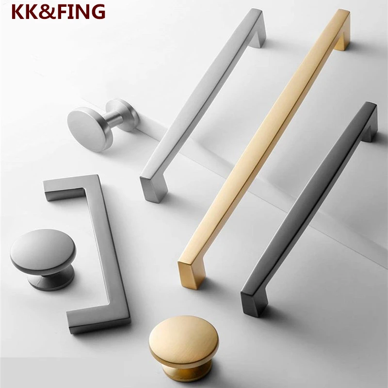 

KK&FING Zinc Alloy Furniture Door Handles Brushed Gold Cabinet Handles Drawer Knobs Kitchen Cabinet Pulls And Knobs