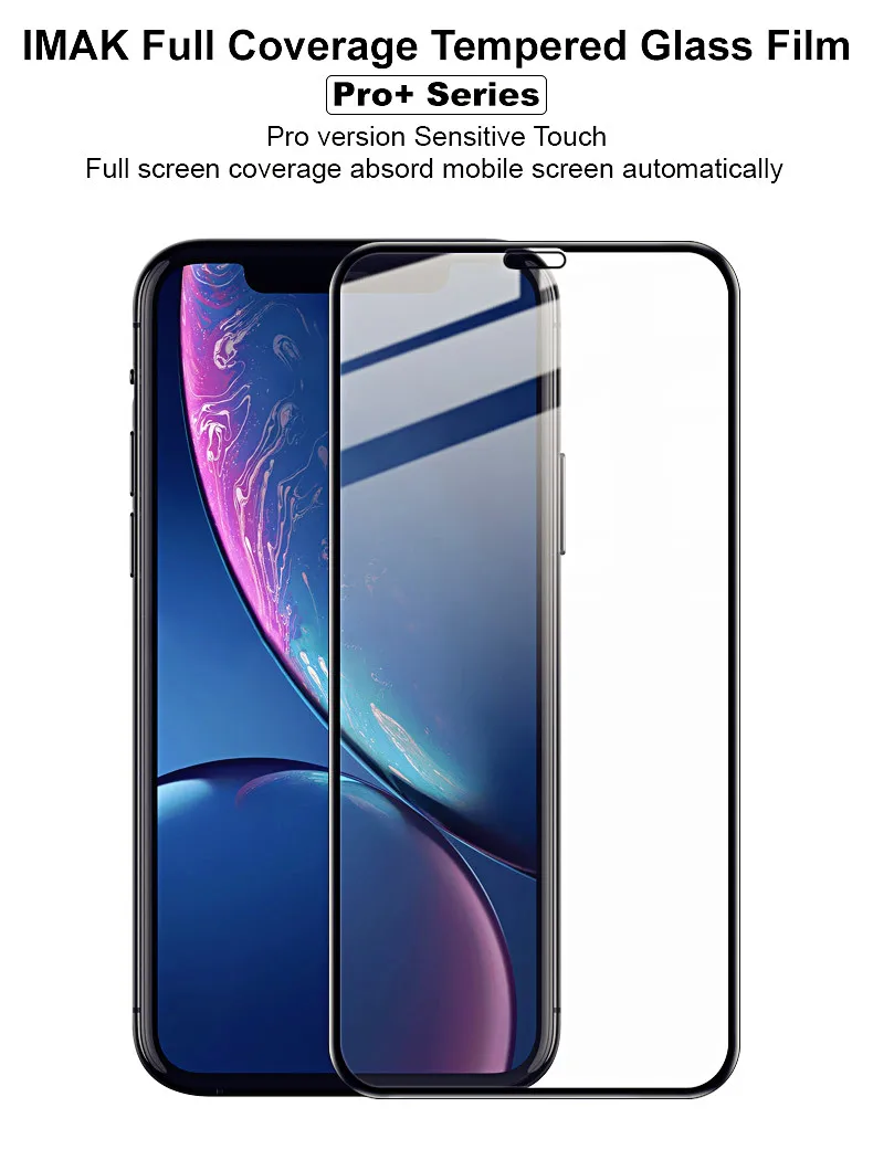 Imak Pro+ чувствительное Сенсорное стекло с полным покрытием для Apple iPhone 11/11 Pro/11 Pro Max закаленное стекло с полным адсорбированием клея AB