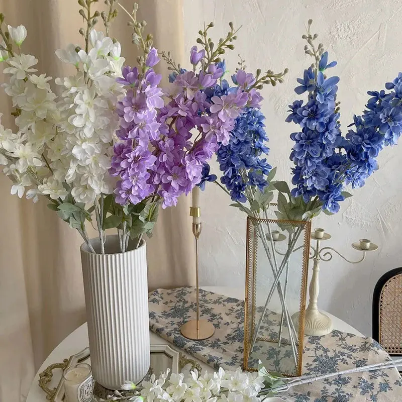 Искусственные шелковые цветы Delphinium 85 см для свадебного украшения вечеринки