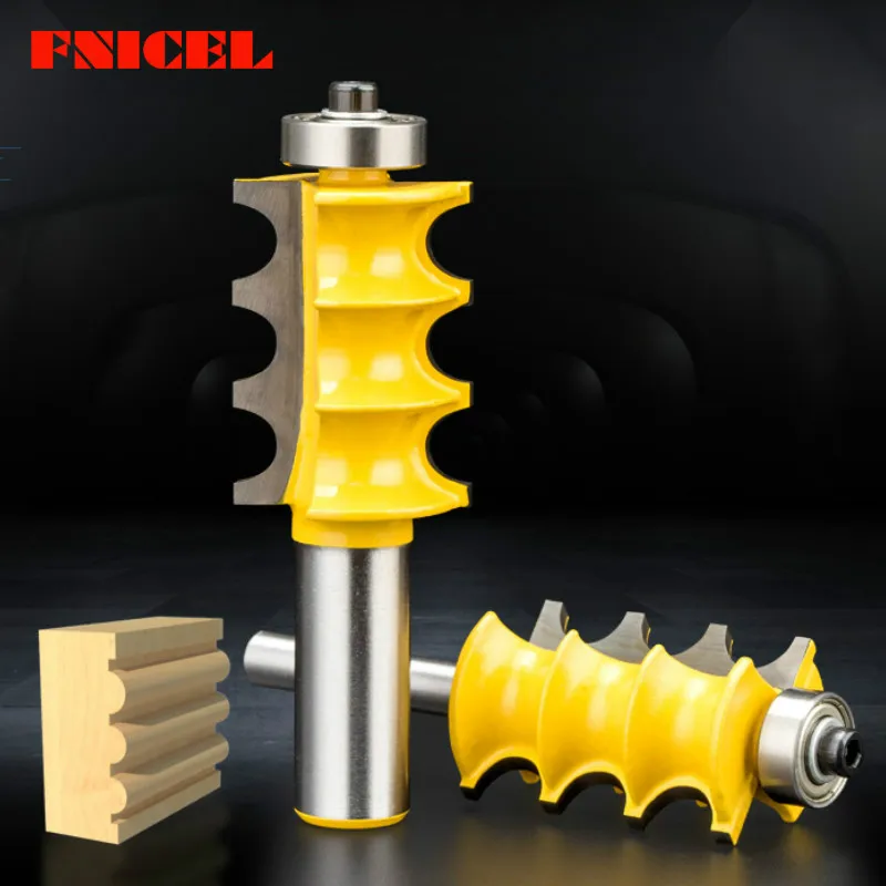 1/4&quot 1/2&quot 8mm Shank Large Triple Bead Column Face Molding Router Bit Cabinet Line Knife for Woodworking Milling Cutter Tools |