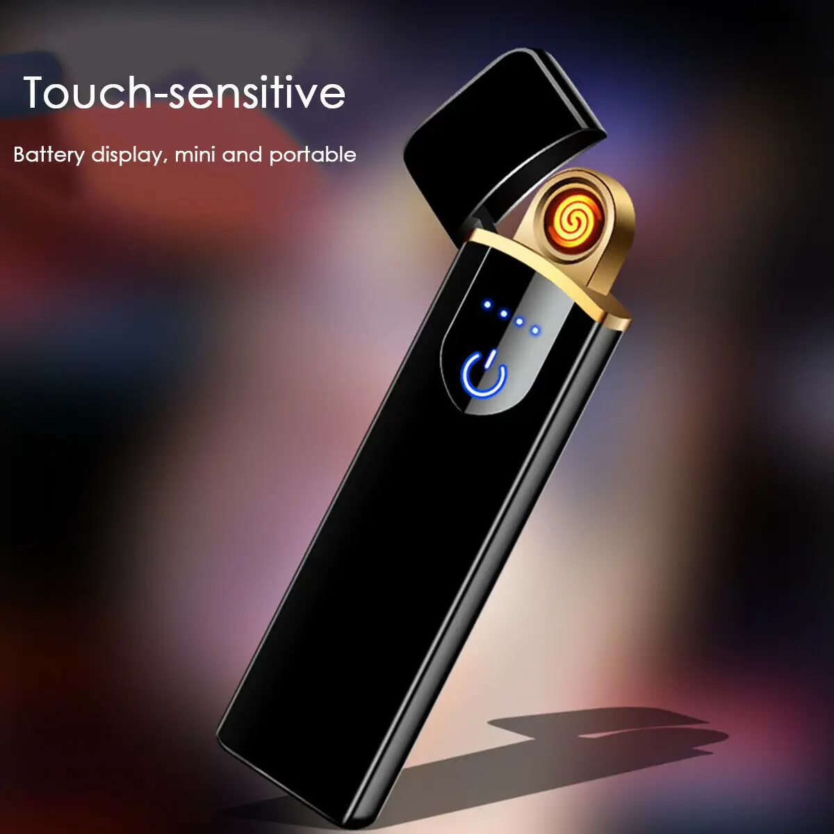 

USB перезаряжаемая электрическая беспламенная двухсторонняя прикуриватель с сенсорным датчиком