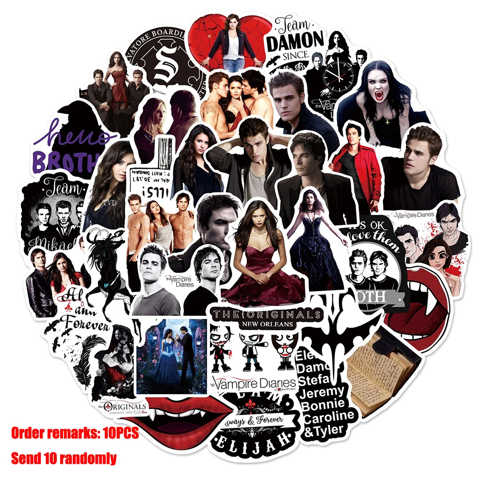 

10/30/50 Pcs The Vampire Diaries Sticker TV Show Waterproof For Divination Refrigerator Motorcycle Skateboard Classic Toy