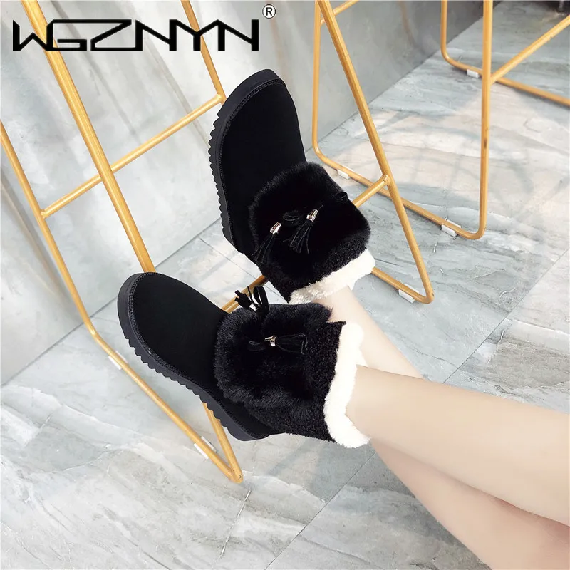 

WGZNYN Winter 2020 Women Boots Winter Ankle Boots Female Non Slip Snow Boots Platform Botas Mujer Warm Plush Shoes Woman Shoes