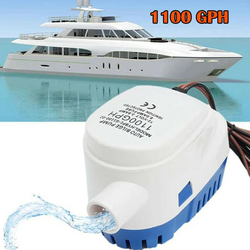 

Automatic 12V 1100GBH Bilge Water Pump Submersible Pumps with Float Switch