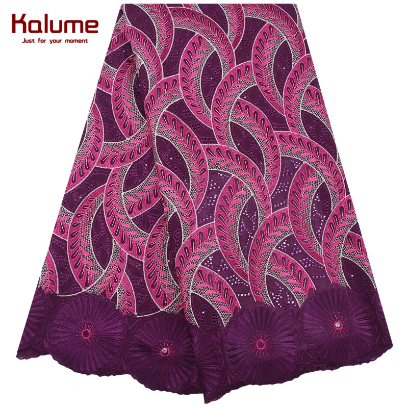 Kalume Новое поступление Африканская Хлопковая кружевная ткань с вышивкой