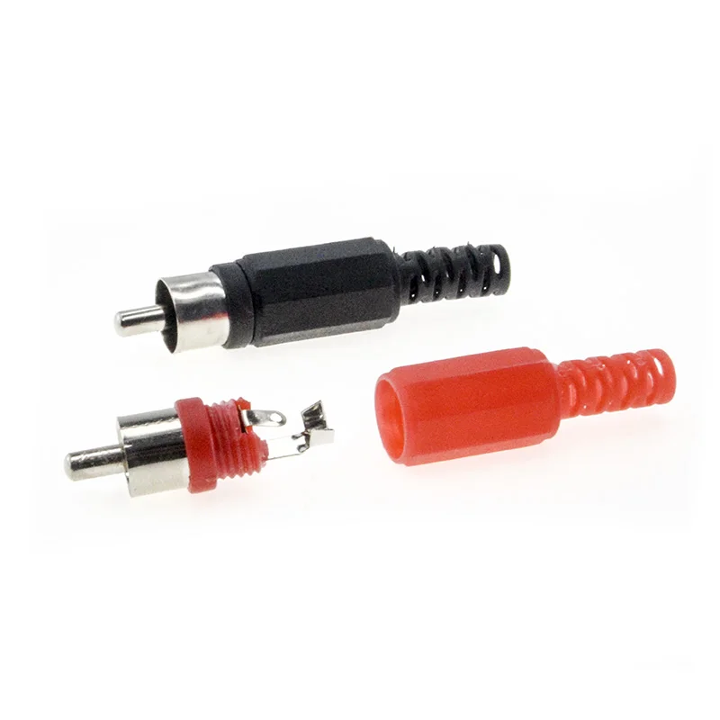 10 шт./лот 5 черных красных пластиковых разъемов RCA AV пластиковый корпус стерео