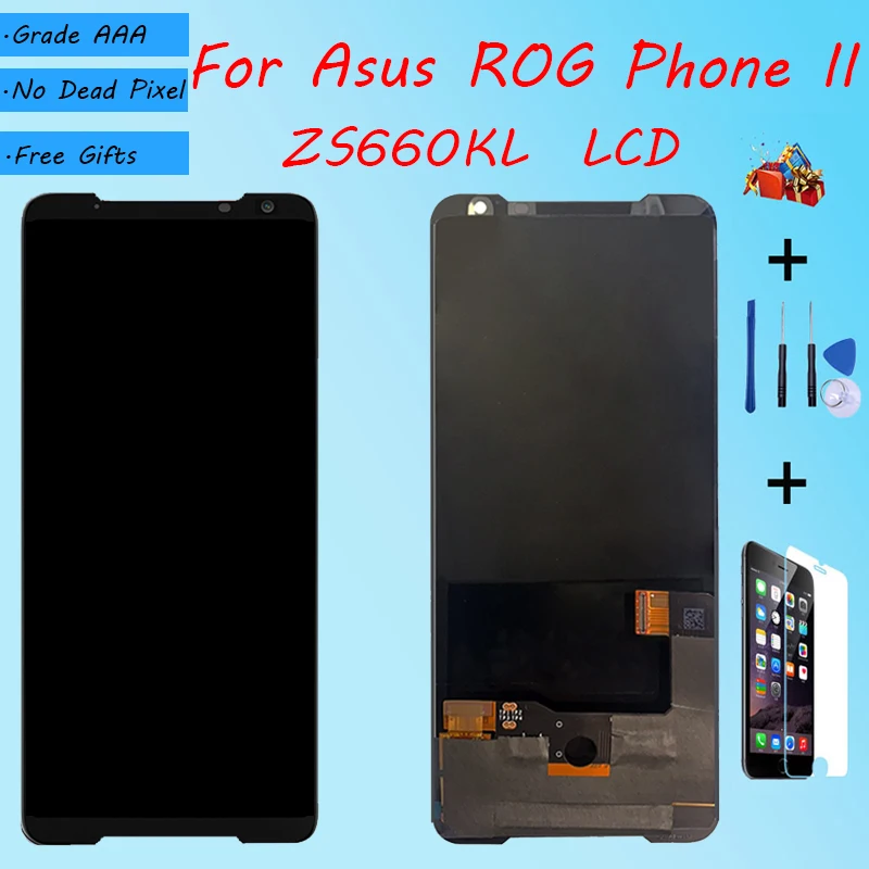 Для Asus OEM ROG Phone II Phone2 ZS660KL ЖК экран в сборе чехол Сенсорное стекло I001D дисплей