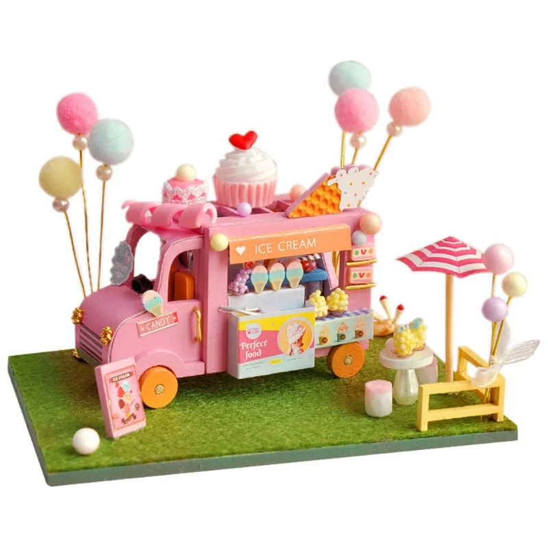 

DIY Miniature Dollhouse Kit with LED Wooden Dollhouse Funiture Included K92D