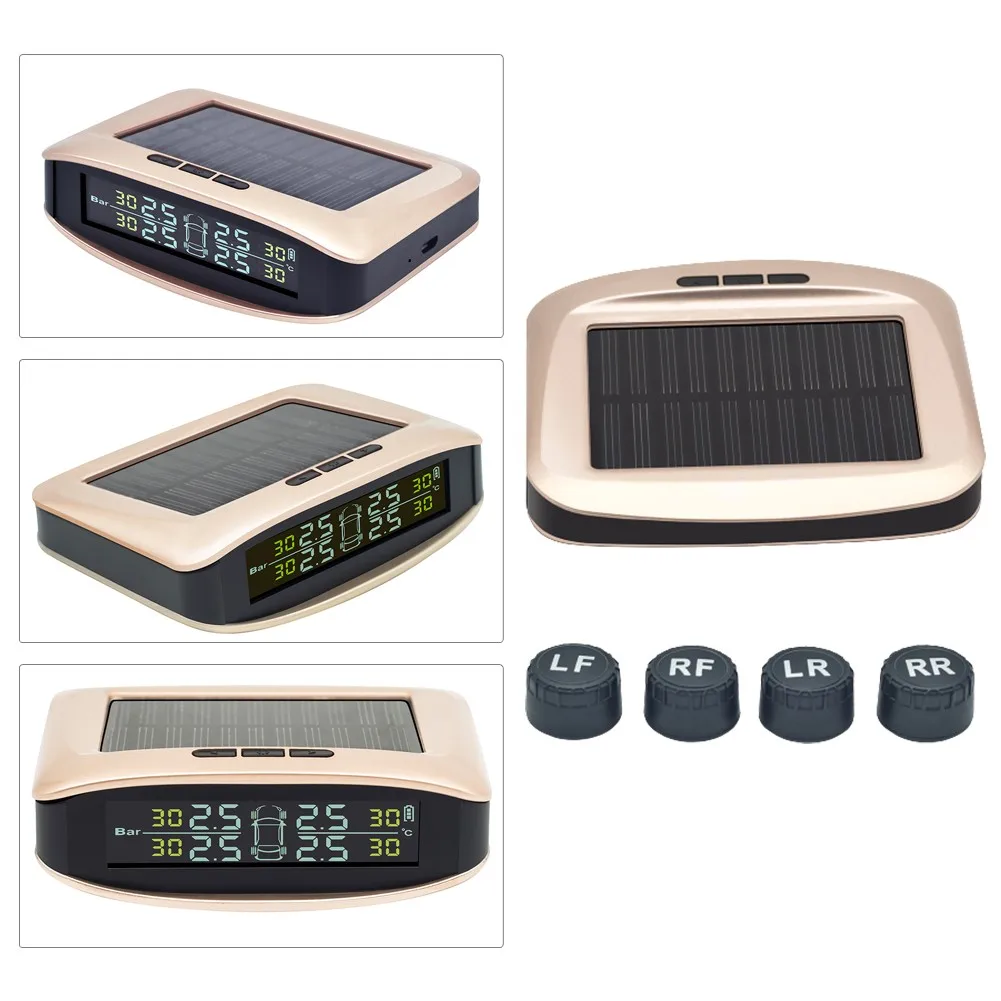 

TPMS Tire Pressure Monitor Multifunctional Tire Pressure Monitor RV Light Truck Solar Wireless Tire Pressure Monitor Car Accesso