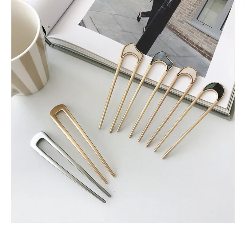 

Minimalist Hairpin for Women Girl Hair Tools Bun Maker Alloy Metal Conch Shell Hair Sticks Japan Headwear Hair Accessories