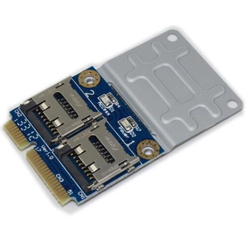 2 SSD HDD для ноутбука Dual Micro SD SDHC SDXC Для Mini PCIe устройство чтения карт памяти mPCIe в мини