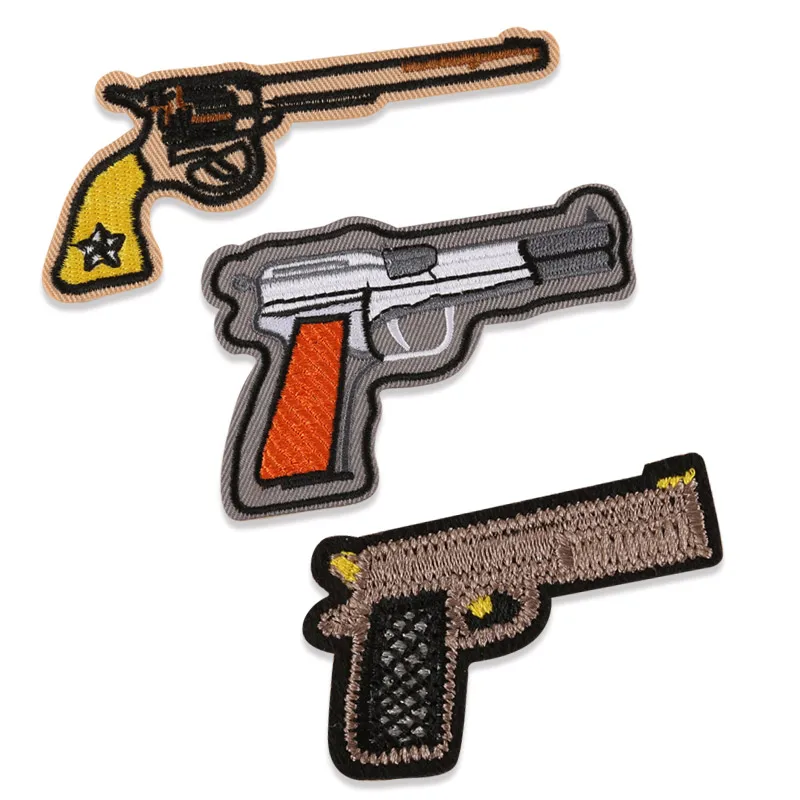 

Cartoon Gun Embroidered patch clothes Iron Patches For Clothing Diy Boy Bag Hat Badges Stickers Appliques wholesale