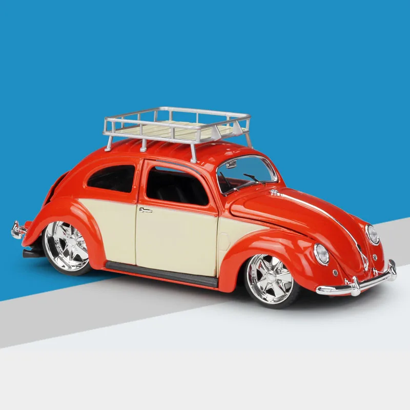 Maisto Diecast Model Car 1951 Modified Beetle 1:18 Metal Alloy High Simulation Cars With Base Boys Toys Gifts For Boy Men | Игрушки и