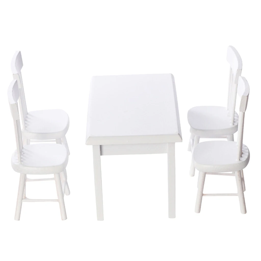 

1:12 Dollhouse Miniature Dining Table and Chairs Furniture Kitchen Decor