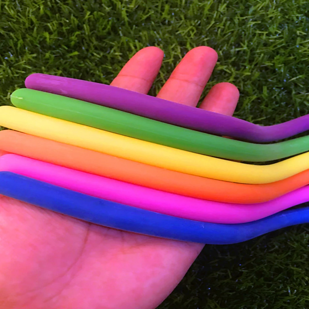 12 шт красочные сенсорные снять детские игрушки выжать Непоседа лапши эластичный