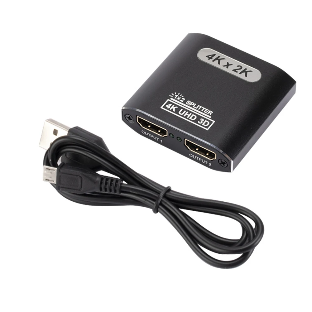 

4K HDMI-совместимый сплиттер Full HD 1080p HDMI-совместимый переключатель сплиттер 1 в 2 выхода усилитель двойной дисплей для HDTV DVD