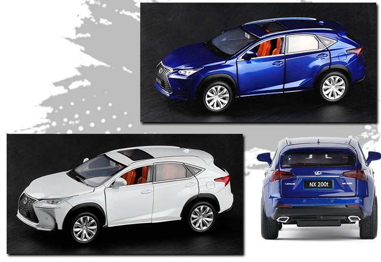 1:32 весы Lexus NX200T SUV синий белый серый с откидной спинкой Muaical мигающий для детей игрушки подарки