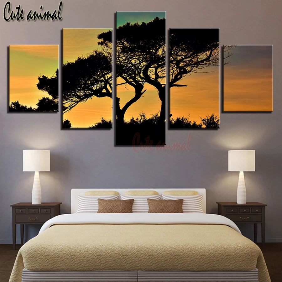 5 шт. 5D Diy Алмазная краска ing Tree Sunset натуральный Пейзаж Вышивка крестом вышивка