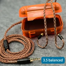 Audio Cabl 16 Core HIFI Earphone Cable xlr 4 pin 6.35 2.5 4.4 MM Plug to MMCX Connector For Andromeda Orion Atlas SE535 Headset