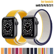 Nylon Loop Strap for Apple watch band 44mm 40mm correa for iwatch serie 6 SE 5 4 3 belt bracelet for apple watch strap 42mm 38mm
