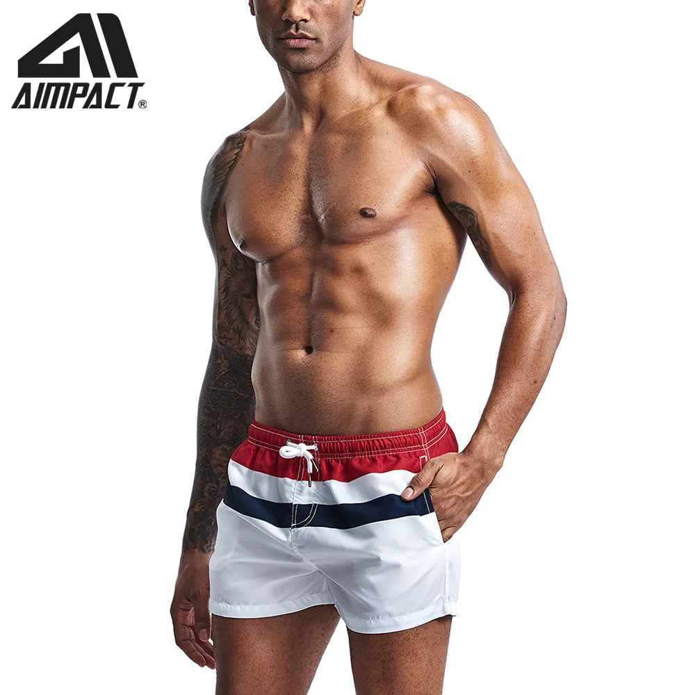 Fashion New Men's Board Shorts Fast Dry Male Swim Trunks Striped Casual Sport Surf Beachwear Hybird Shorts AM2212