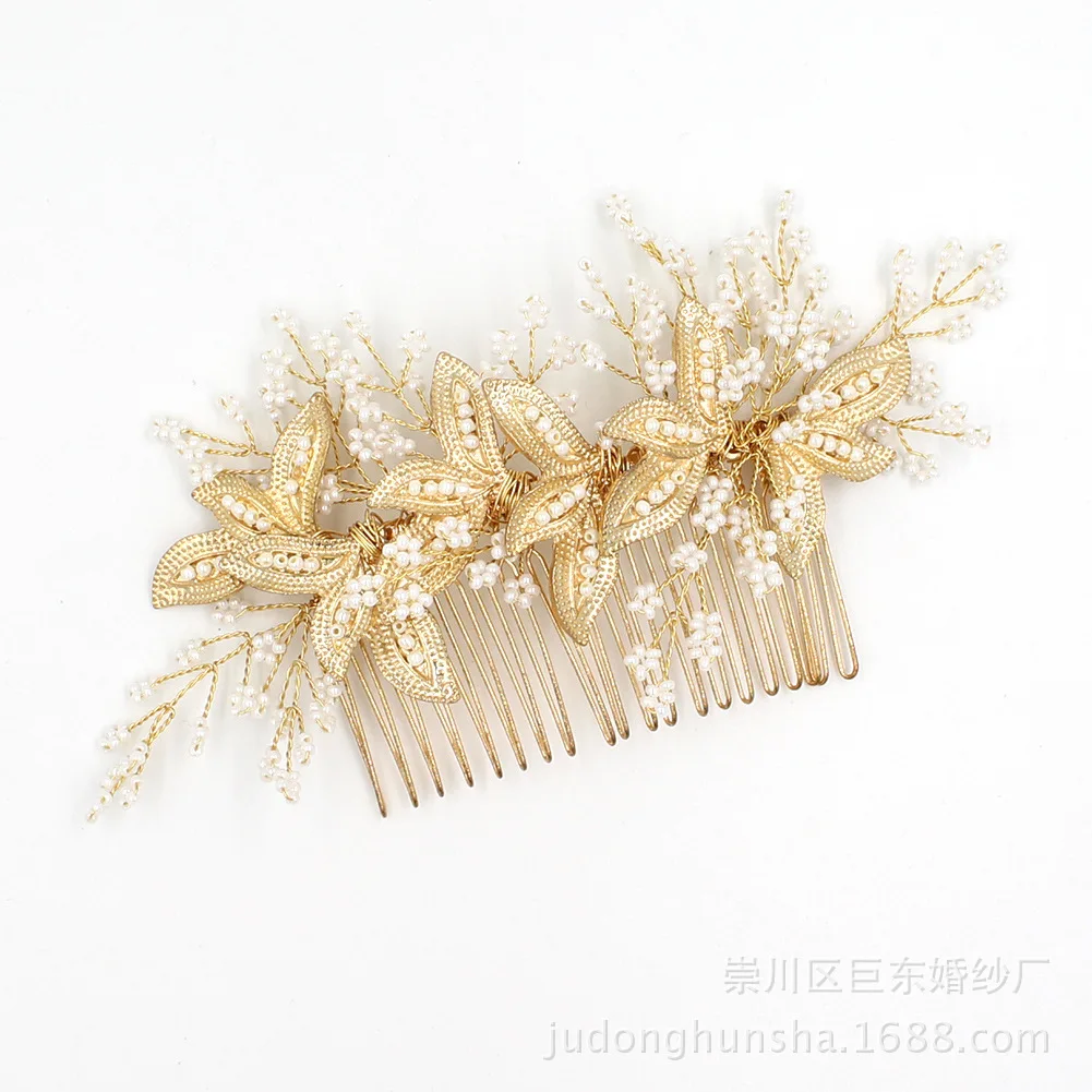 

Gold Bridal Hair Comb Wedding Hair Headpiece Crystal Hair Barrette Bride Hair Pins Hair Jewelry