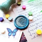 Восковой штамп с Луной, звездами, звездным небом, головка штемпеля в стиле ретро