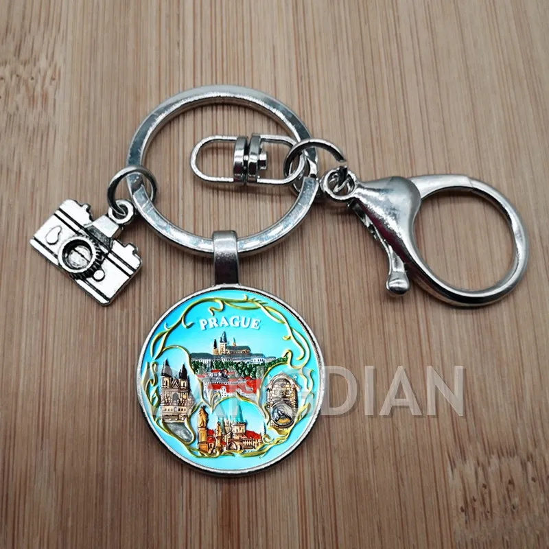 Стеклянный брелок для рисования с камерой Европейский средиземноморский