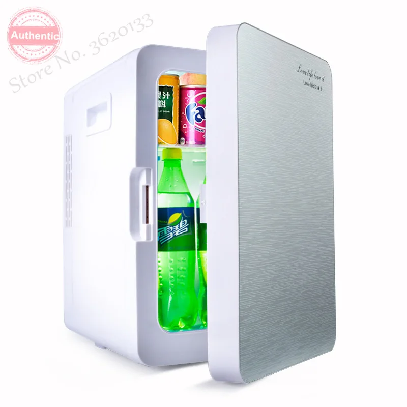 Подлинная акция мини холодильник из нержавеющей стали 20 л для дома и автомобиля