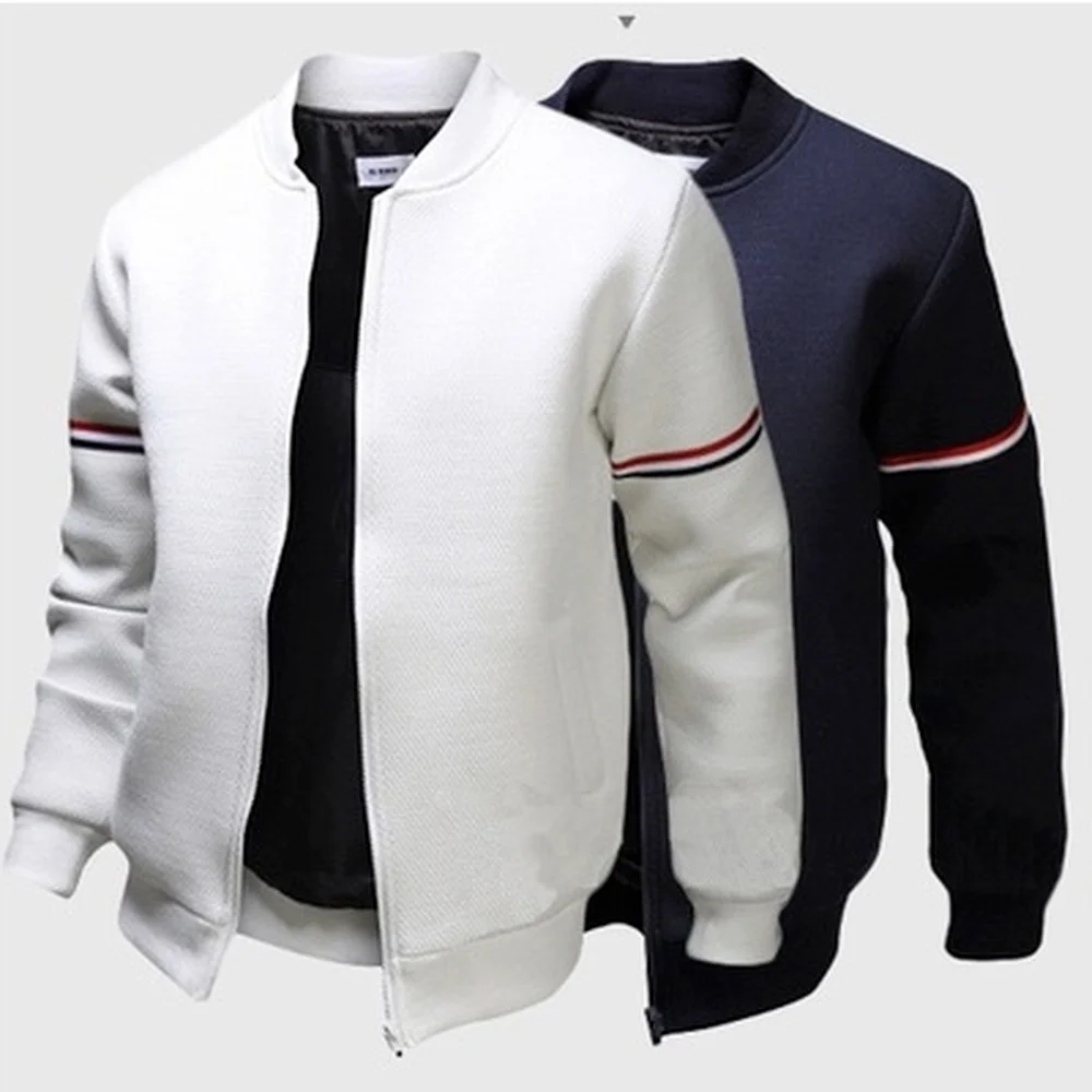 

2021 New Autumn and Winter Men's Casual Jacket Solid Color Warm Baseball Uniform Loose Jacket Male Jackets for Men