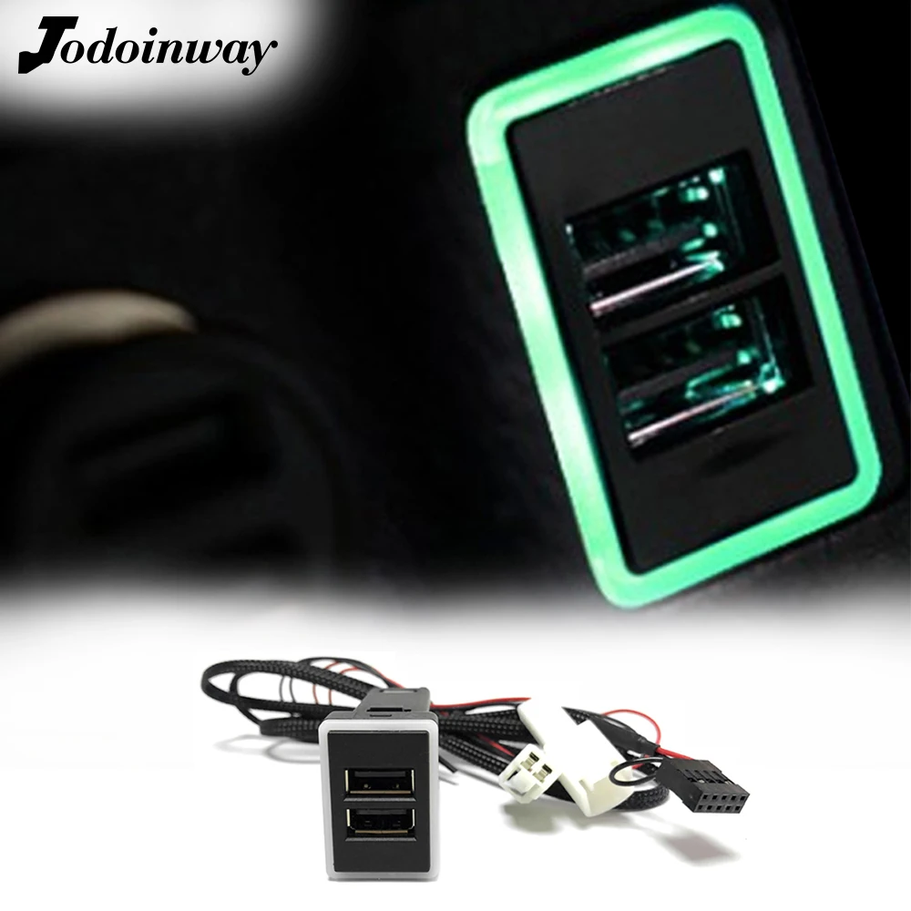 Двойное зарядное устройство USB со светодиодной подсветкой адаптер для быстрой