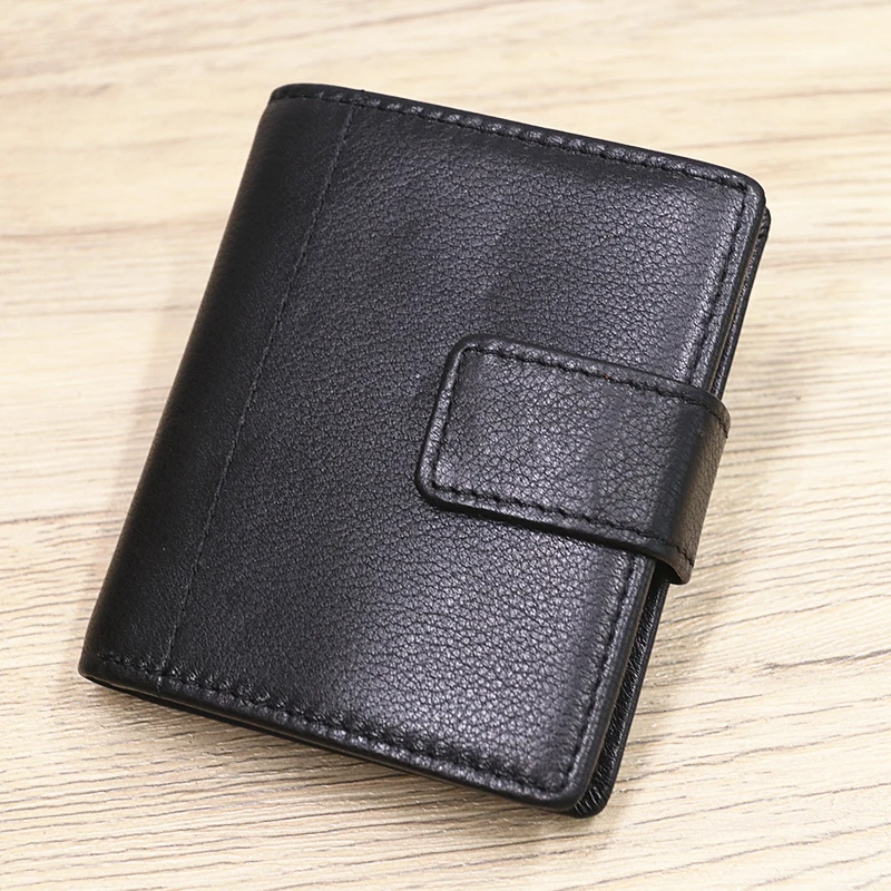 Кошелек мужской из натуральной кожи модный короткий складной бумажник с