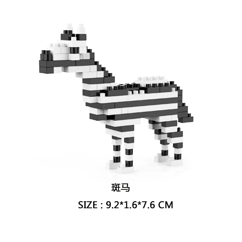 Алмазные животные фрукты Микро Мини кирпичи Собака Лев Тигр Слон Модель кенгуру