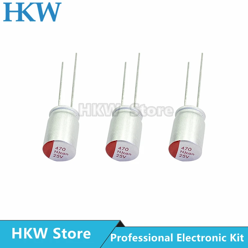 Capacitor de Alumínio para Placa-mãe 470uf 25v 8×12 mm Super Baixo Esr 25v470uf Vga Capacitor de Alumínio Sólido Codificação 8*12 mm 20 Peças Alta Qualidade