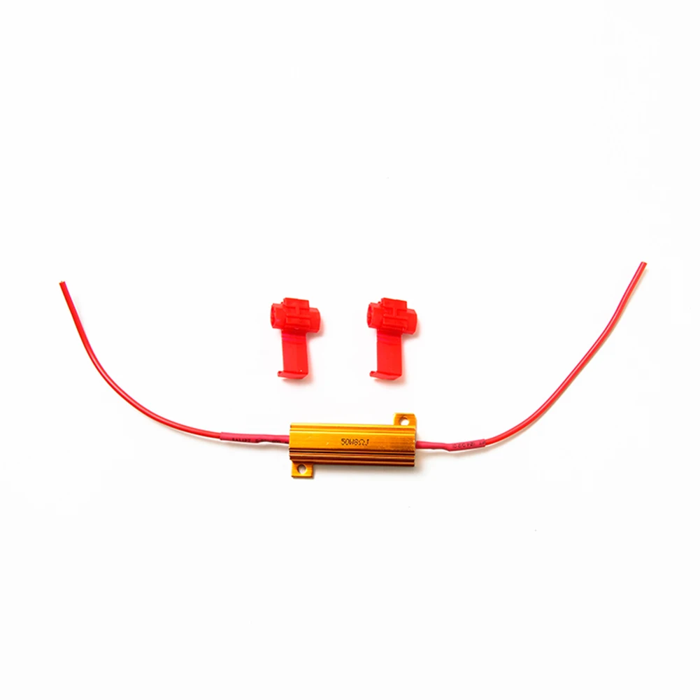 2x LED 50W 6Ohm DRL Fog Light Canbus Load Resistor Canceller Decoder DC 12V for Reverse Turn Signal Lamp |
