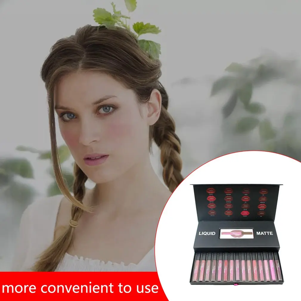 

16pcs Big Tube Non-fading Matte Lip Gloss Lip Cosmetic Velvet Lip Gloss Makeup Silky Lipgloss Smooth Makeup Tool