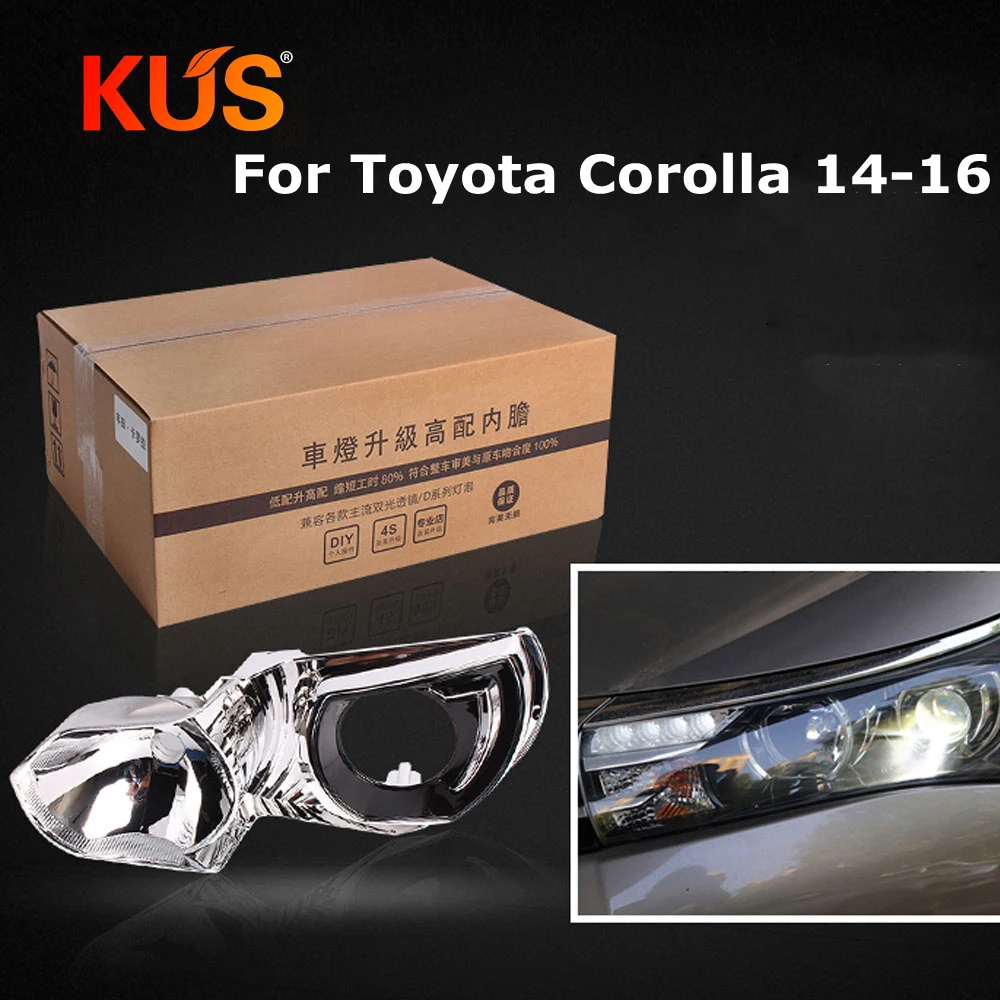 

car headlight headlamp high liner lamp upgrade for Toyota Corolla 14-16 without Damage HID DRL 4 Projector Lens q5 hella5 modify