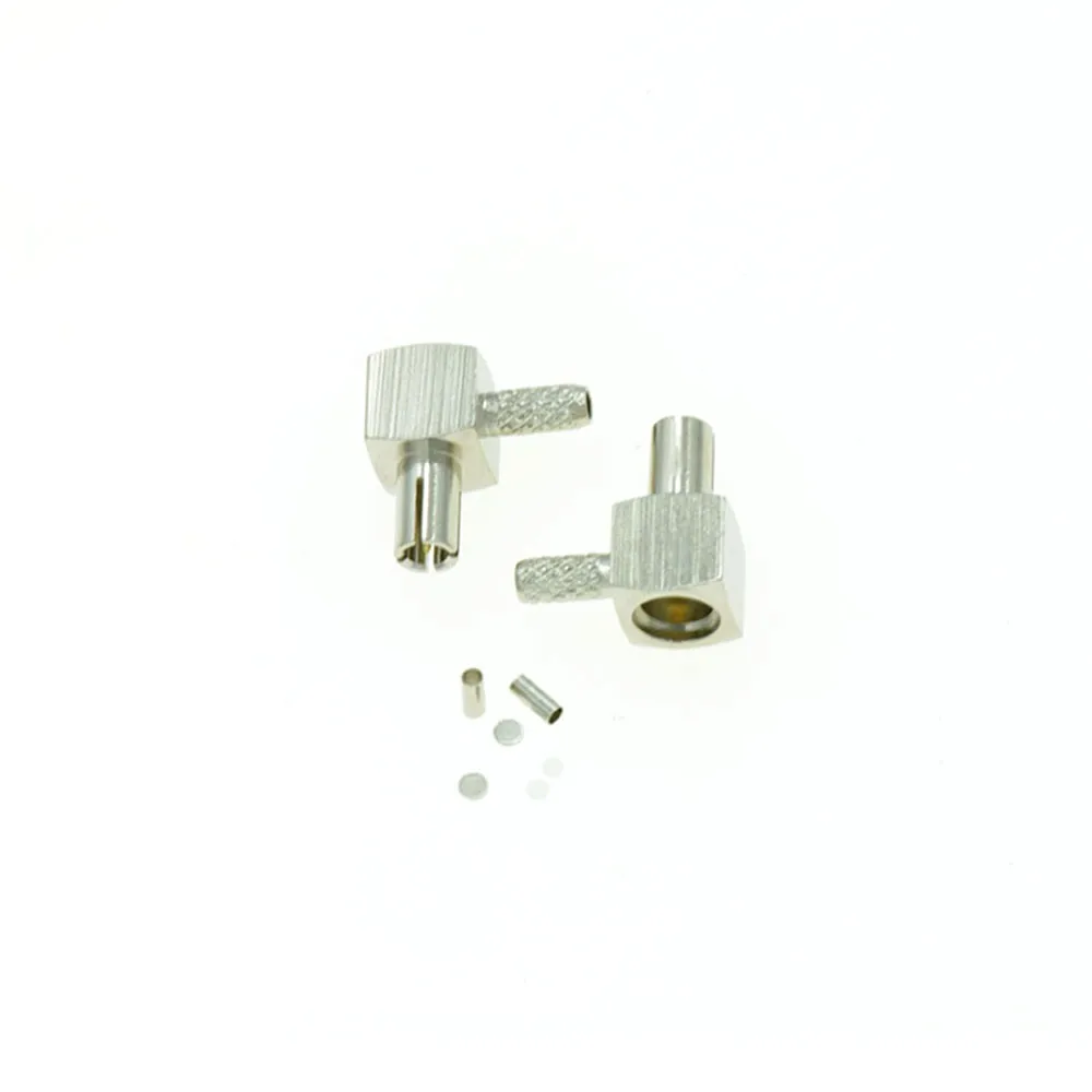 

TS9 Male Plug Right Angle Crimp RF Connector For RG174 RG316 LMR100 Cable 1pc