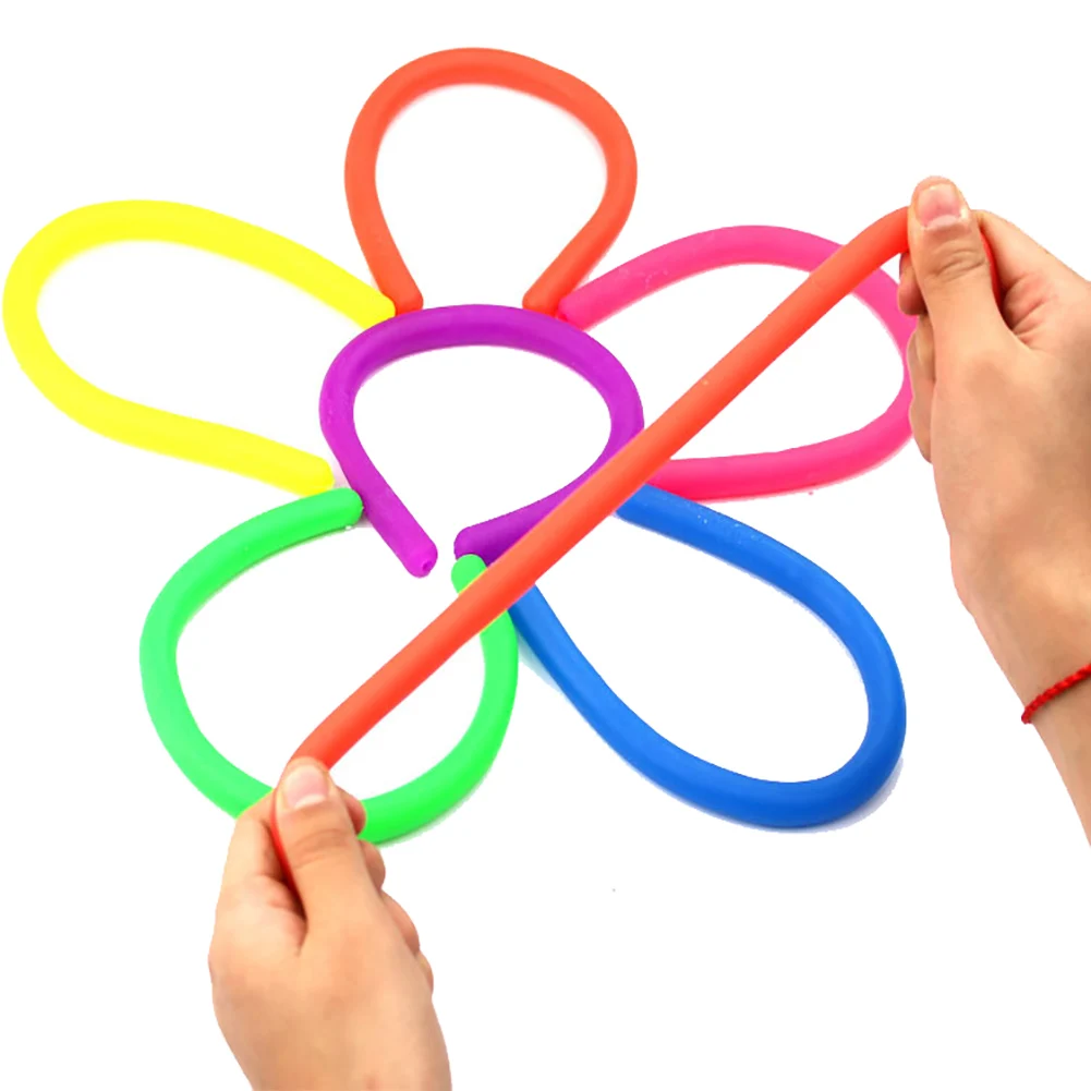 

6Pcs Squeeze Toys Stretchy String Fidget Sensory Rope Toys Stress Relief Build Resistance Squeeze Toys Environmental Protection