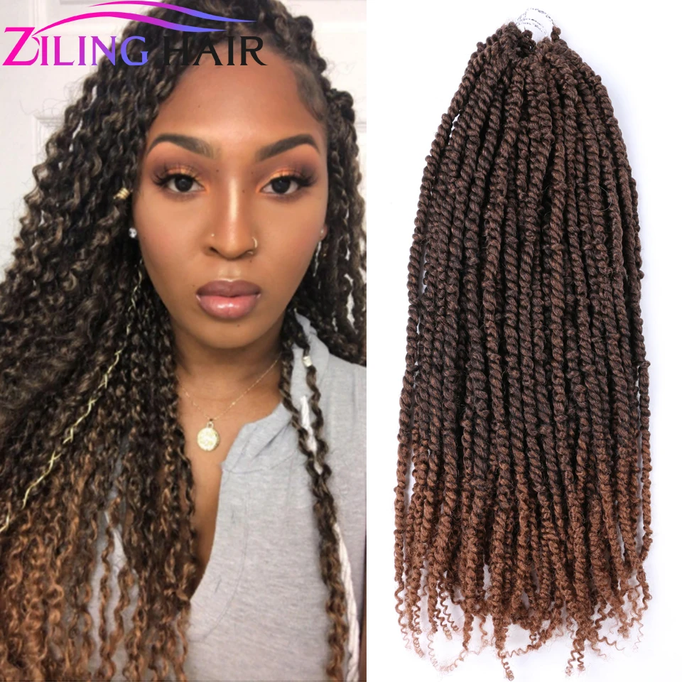 Синтетические Омбре афро страсть твист поддельные косы волосы кроше для