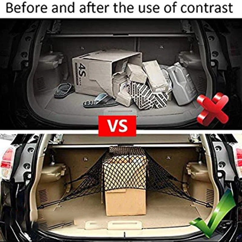 

Nylon Mesh Adjustable Elastic Car Trunk Net for Car, Van, SUV, Truck