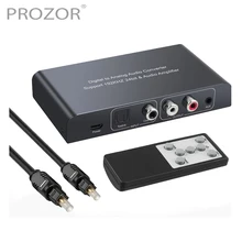 PROZOR Digital to Analog Audio Converter with IR Remote Control Volume 192kHz Coaxial Optical Toslink to L/R RCA 3.5mm Adapter
