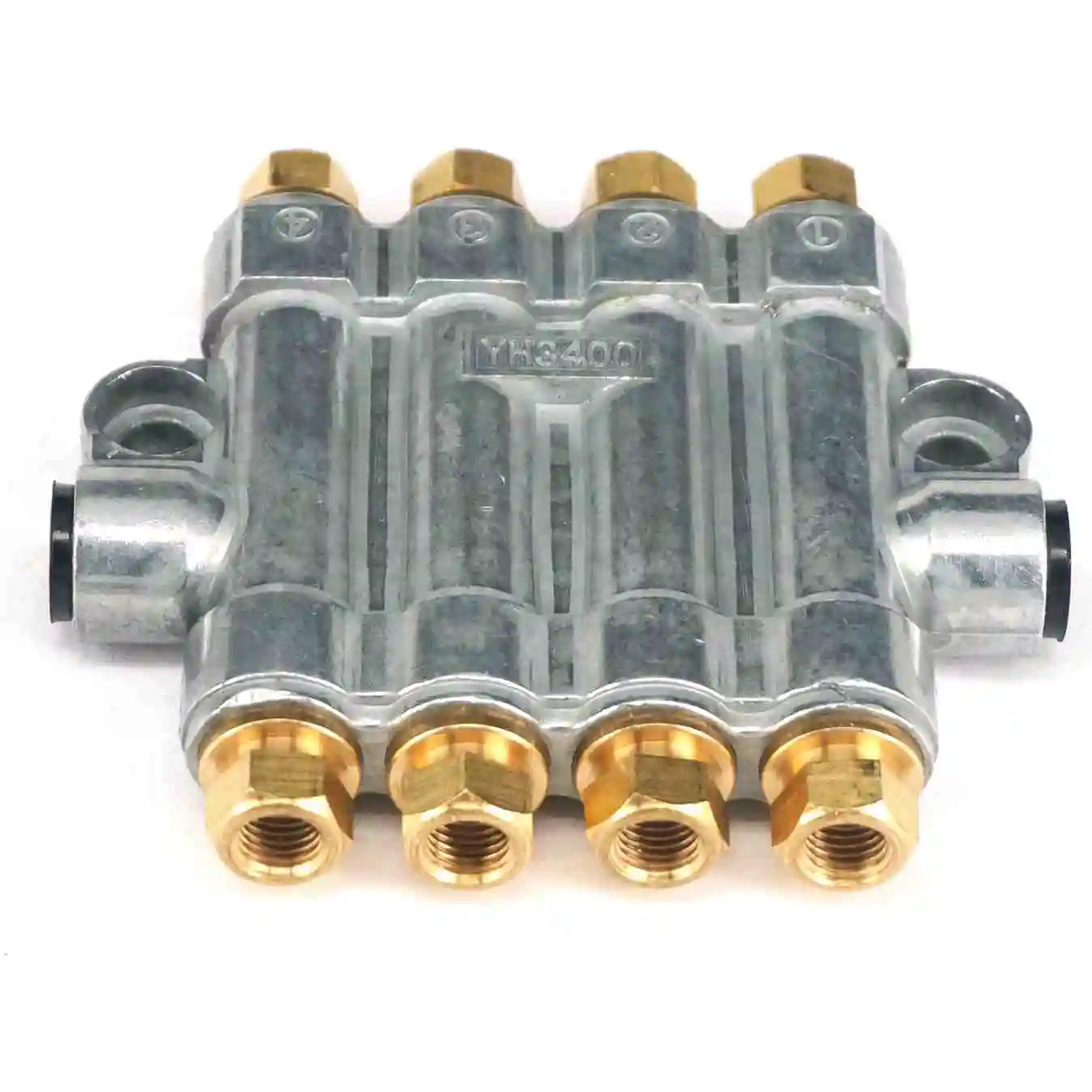 In M8x1 Out M10x1 4 Ways Aluminum/Brass Lube Oil Piston Distributor Value Manifold Block for centralized lubrication system