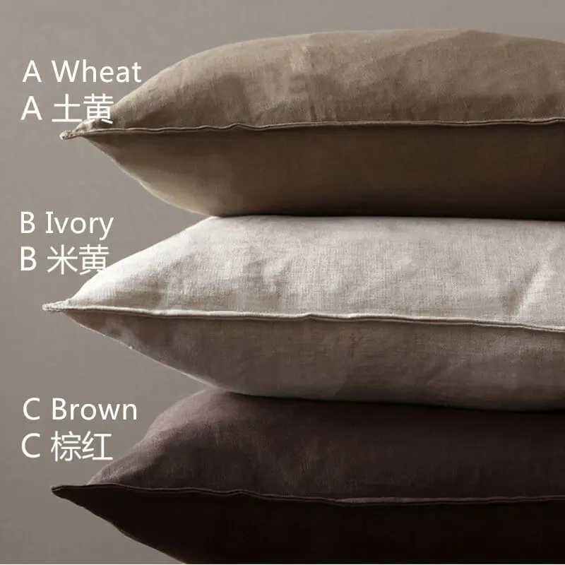 LeRadore однотонная хлопковая и льняная наволочка в японском стиле с наполнителем из