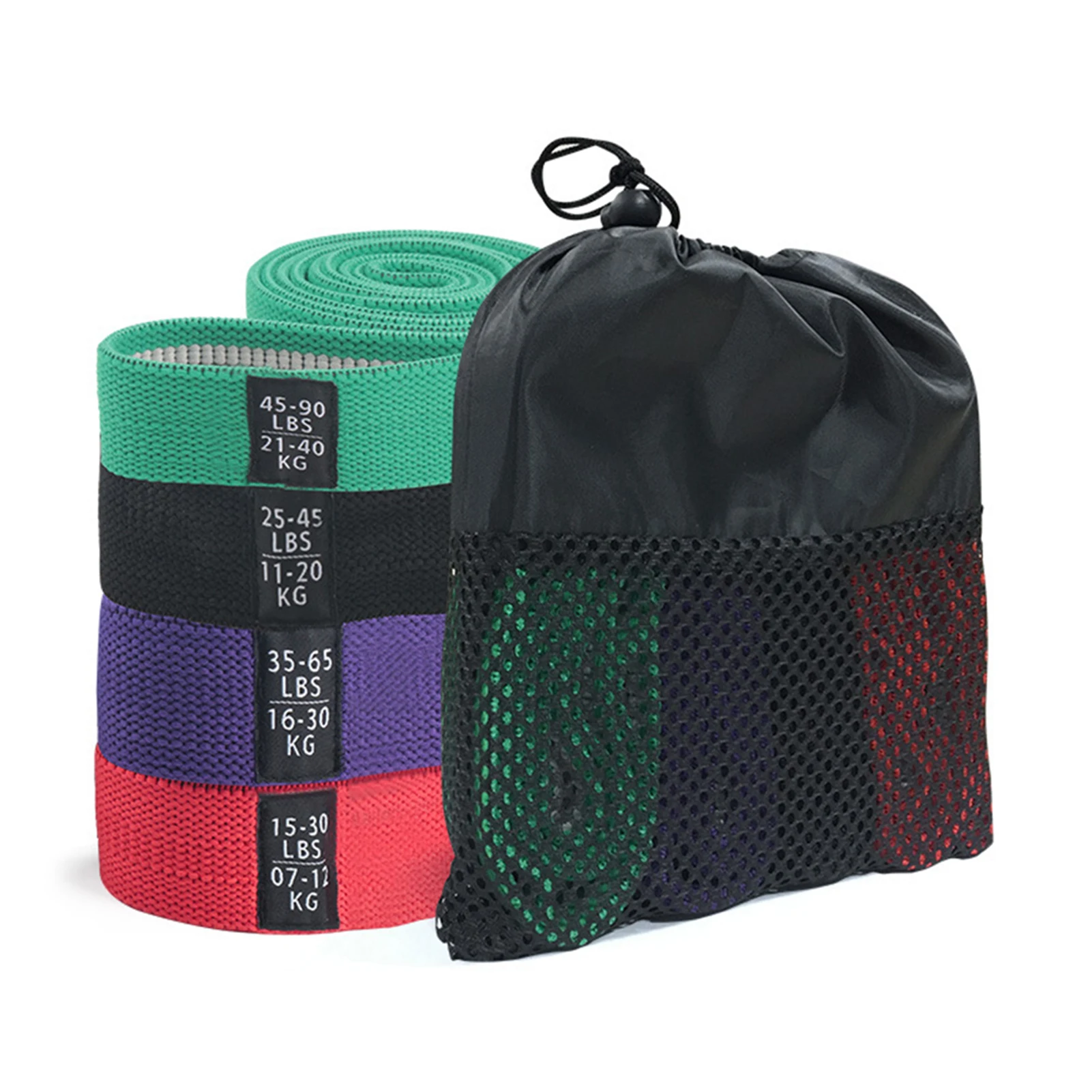 

4PCS Fitness Equipment Long Resistance Loop Bands with Storage Bag Elastic Band Set For Yoga Gym Training Resistance Bands