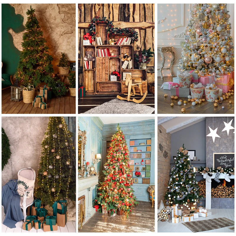 

SHENGYONGBAO Vinyl Christmas Day Photography Backdrops Prop Christmas Tree Festival Theme Photo Studio Background 20109SSD-01