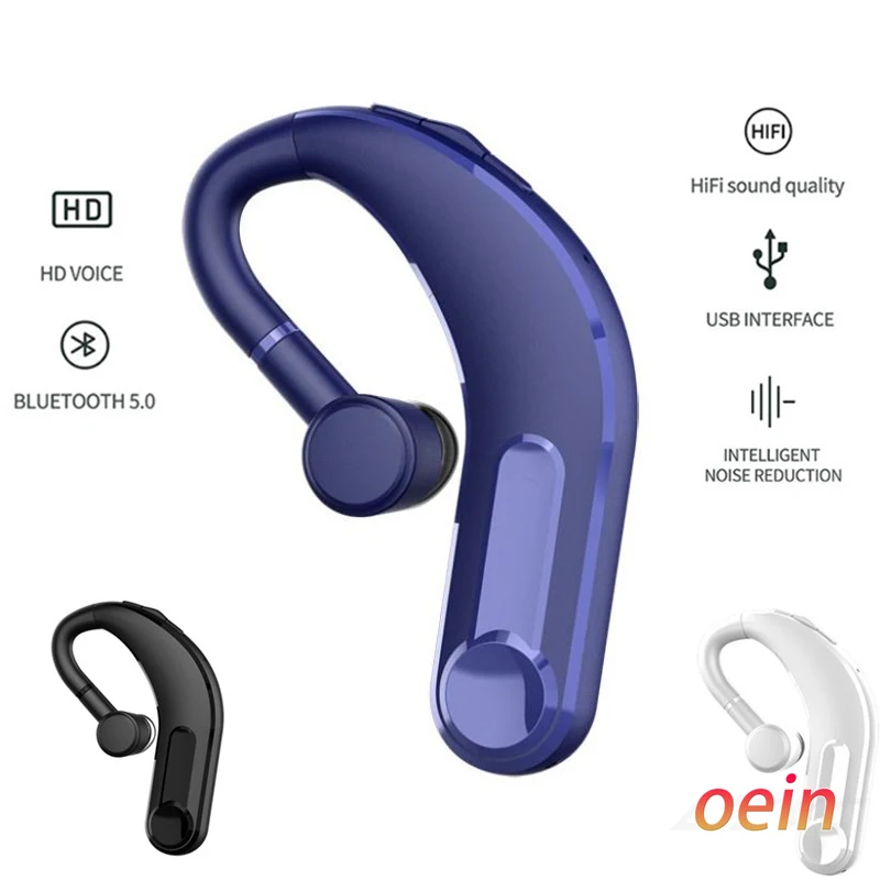 

Wireless Headphone Business Single Ear Earphone Bluetooth 5.0 Stereo HD Call CVC Noise Cancelling Headset with Mic Office Driver