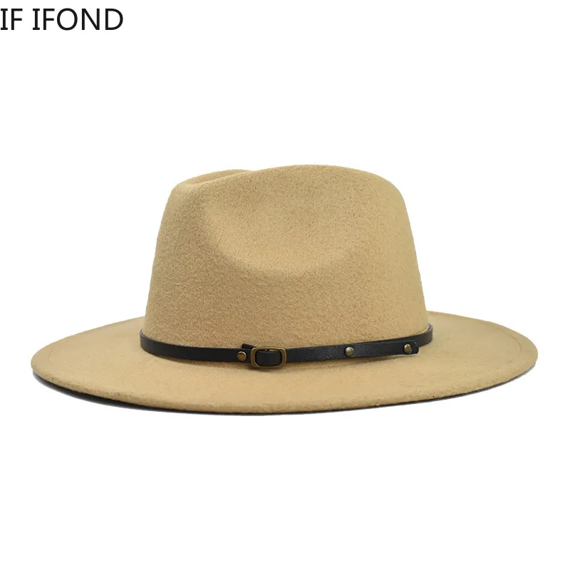 

Фетровая шляпа, с широкими полями, имитация шерсти, мягкая фетровая шляпа в джазовом стиле