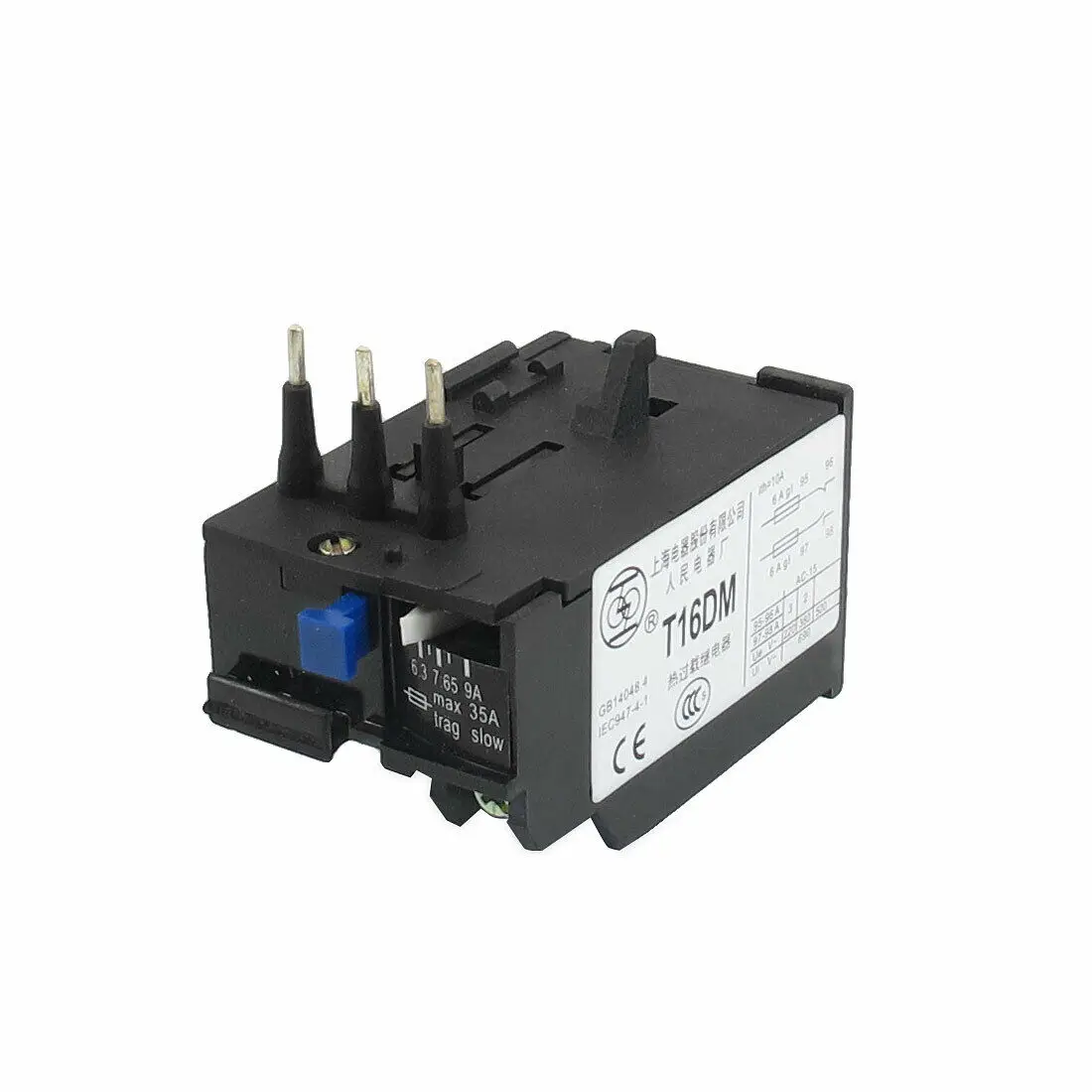 

T16DM 3 Pole 6.3A-9A Current Range Motor Thermal Overload Relay 1NO 1NC