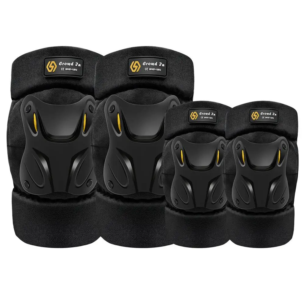 

4pcs Motorcycle Electric Bike Knee Elbow Pads With Reflective Strip Protective Gear Set For Cycling Biking Sports